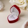 Velvet heart-shaped jewelry box