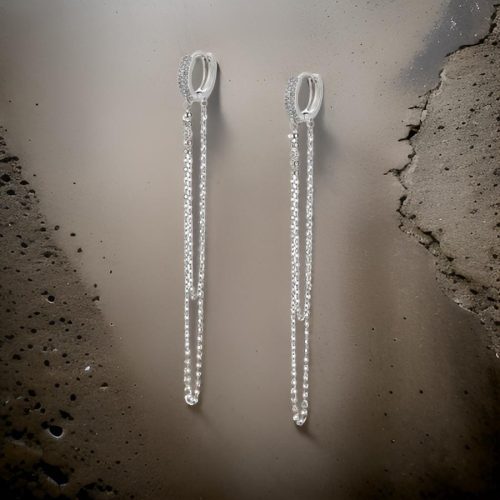 Ring & Pearl Long Silver