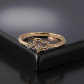 Heart Gold Crystal Solid