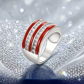 Red & Silver Line Crystal
