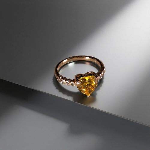 Yellow Heart Crystal 