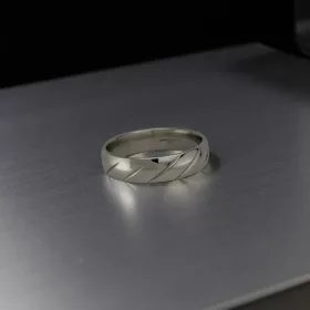 Tilted Line Silver Solid