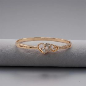 Double Heart Crystal Gold