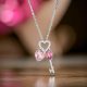 Pink Key & Heart Diamond
