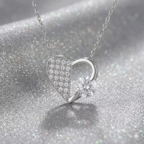 Heart & Diamond Silver Elegant