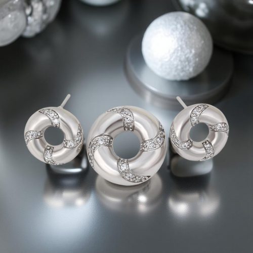 Ring Crystal Silver szett lánccal