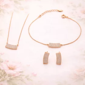 Line Crystal Solid Gold szett