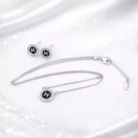 Black & Crystal Silver Point szett